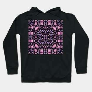 Crystal Hearts and Flowers Valentines Kaleidoscope pattern (Seamless) 9 Hoodie